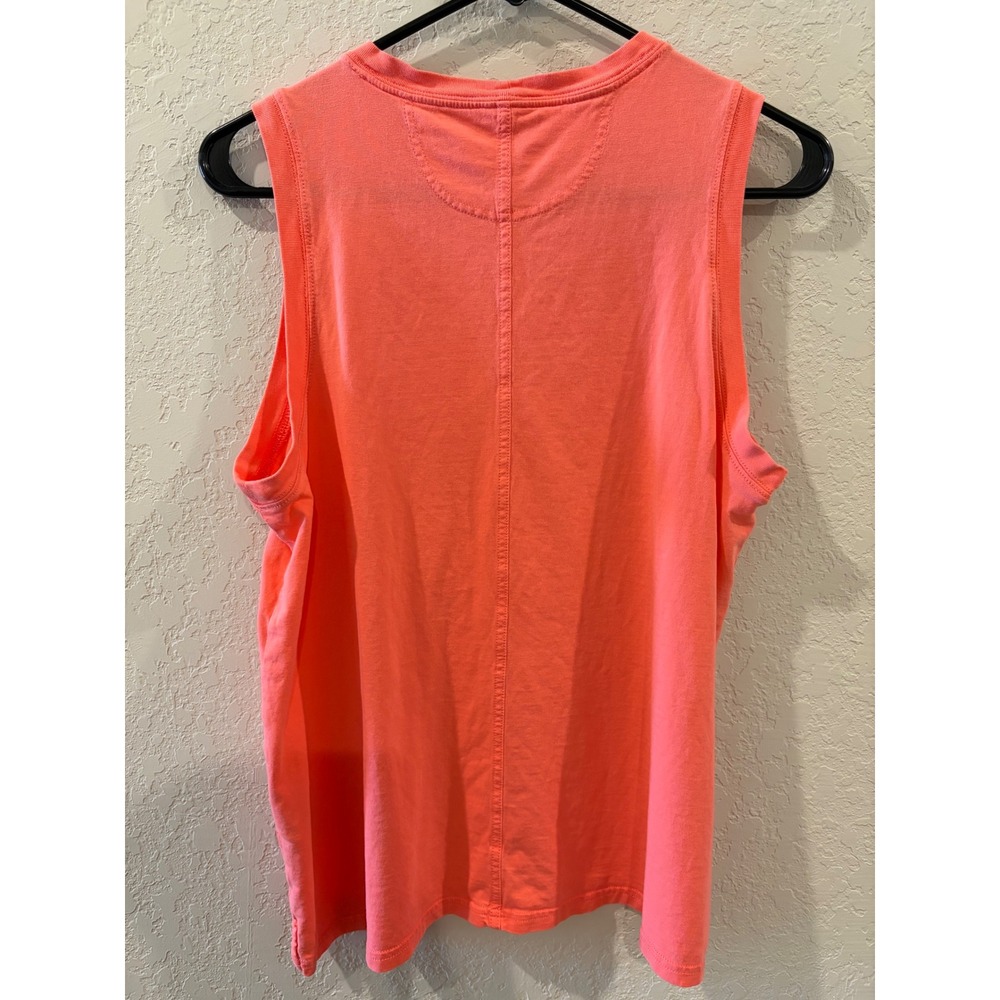 Carhartt Relaxed Fit Muscle Tank Top Neon Coral Orange Sleeveless Shirt Large - Picture 3 of 5